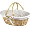 Vintiquewise(TM) QI003055.WF Oval Willow Basket with Double Drop Down Handles 1 White 59 81M9YshBQuL