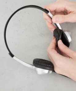 Egghead Stereo School Headphone with Leatherette Ear Cushion, Black, EGG-IAG-1008-SO Single Pack 9 81MACoBPodL