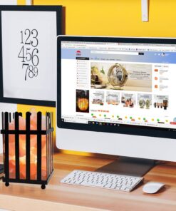 Himalayan Glow 1333 Metal Basket Lamp-Dimmer Switch & ETL, Certified Cord, Pink Salt 15 81MEAwXMpfL