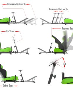 OpenWheeler GEN3 Racing Wheel Stand Cockpit Green on Black | Fits All Logitech G923 | G29 | G920 | Thrustmaster | Fanatec Wheels | Compatible with Xbox One, PS4, PC Platforms 18 81MEwGoUQqL