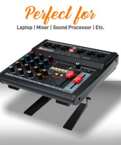 Pyle Portable Adjustable Laptop Stand - 6.3 to 10.9 Inch Anti-Slip Standing Table Monitor or Computer Desk Workstation Riser with Level Height Alignment for DJ, PC, Gaming, Home or Office - PLPTS25 31 81MEyvQjJJL