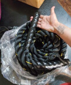 Amazon Basics Battle Exercise Training Rope - 30/40/50 Foot Lengths, 1.5/2 Inch Widths 30 ft. x 1.5 in. 22 81MF2a4t oL
