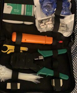 SGILE 9-in-1 Portable Crimping Tool Kit, 8P8C 6P6C 4P4C Connectors, RJ11/RJ12/RJ45 Cat5 Cat5e Network/Phone Cable Tester, Black 25 81MGdrcYGL