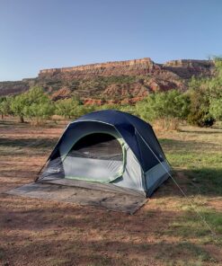 Coleman Skydome Camping Tent, 2/4/6/8 Person Family Dome Tent with 5 Minute Setup, Strong Frame can Withstand 35MPH Winds, Roomy Interior with Extra Storage Included Blue 4-person 49 81MGqLK3JSL