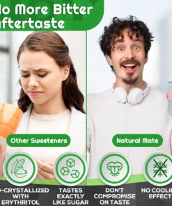 Natural Mate Zero Calorie Sweetener, 16 oz - Organic Stevia Granular Powder Blended with Erythritol - 2:1 Sugar Replacement for Keto, Paleo, Low GI 14 81MIacqcWaL