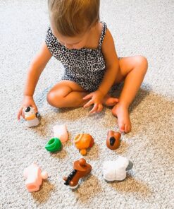 Melissa & Doug Pop Blocs Farm Animals Educational Baby Toy - 10 Linkable Pieces 18 81MJ WVXISL