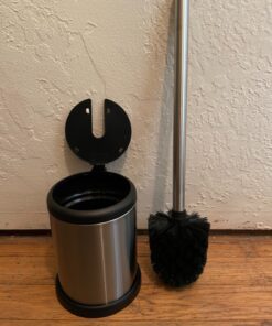 ToiletTree Products Toilet Brush with Lid - Sleek Toilet Bowl Brush and Holder - Toilet Scrubber Brush Set with Heavy-Weight Base - Lidded Toilet Bowl Cleaner Brush and Holder - Chrome Stainless Steel 49 81MJWc7OBlL