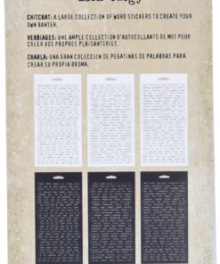 Tim Holtz Idea-ology Chitchat Word Stickers, Black and White Matte Cardstock, 1088 Stickers, TH92998, 1/8" Multicolor 12 81MKsRYP7FL