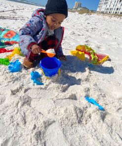 Click N' Play Beach Toys for Kids 3-10 - 18pc Sand Toys Including Sand Buckets for Kids with Sifter, Watering Can, Rake, 4 Hand Tools, 10 Sand Molds & Mesh Beach Toy Bag - Sandbox Toys for Toddlers 18 pc Beach set 35 81MLV2hZzgL