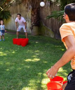 Yard Games Giant Yard Pong with Durable Buckets and Balls Including High Strength Carrying Case 1 Pack 14 81MNRA995nL
