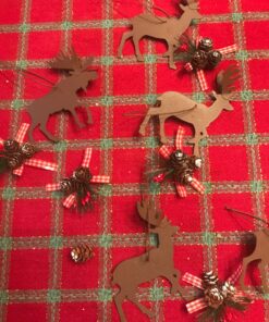 Metal Die Cut Moose & Deer Christmas Ornaments (set of 6) 15 81MPsD0CNvL
