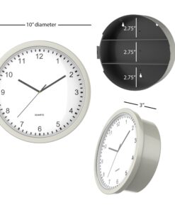 Clock Safe:10-Inch Battery-Operated Analog Clock with Hidden Wall Safe for Jewelry, Cash, Valuables, and More by Trademark Home (Silver) 24 81MQMmkn9vL