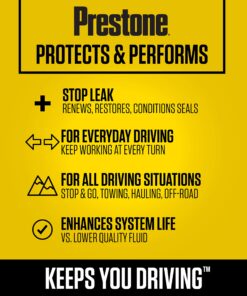 Prestone AS263 Power Steering Fluid with Stop Leak - 32 oz. Pack of 1 32 oz. 12 81MQaA3qomL