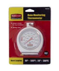 Rubbermaid Commercial Products Stainless Steel Monitoring Thermometer for Oven/Grill/Meat/Food, 60-580 Degrees Fahrenheit Temperature Range, Easy to Read Food Thermometer For Cooking Oven/Grill/Smoker Thermometer 25 81MSxD3YwUL