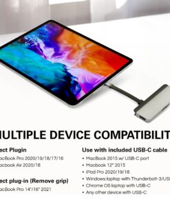 HyperDrive USB C Hub, Hyper Duo 7-in-2 USB C Adapter - MacBook Pro Adapter with Magnetic Grip, 4K HDMI, USB-C 40Gbps 100W PD, 3.1 USB-A, MicroSD/SD - Space Gray 34 81MT5PBtNYL