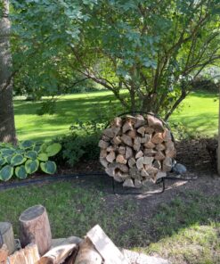 Sunnydaze Outdoor Firewood Log Hoop and Cover Set - Powder-Coated Steel Rack and PVC Cover - Black - 40-Inch 40 in 39 81MTHPx4FBL