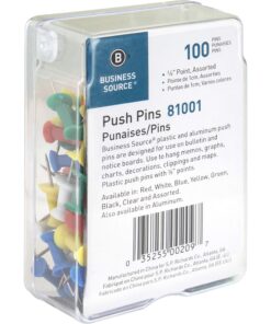Business Source 1/2" Head Push Pins 16 81MTtcOMVCL