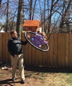 Easy Hang (4FT) Tree Swing Strap X1 - Holds 2200lbs. - Heavy Duty Carabiner - Bonus Spinner - Perfect for Tire and Saucer Swings - 100% Waterproof - Easy Picture Instructions - Carry Bag Included! 4 Feet Single 23 81MTuJHMTnL