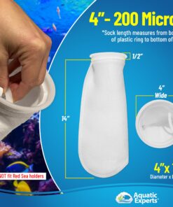 Aquatic Experts 4 inch Ring Filter Socks 200 Micron, Filter Socks for Saltwater Aquarium, Sump Filter Sock, Felt Aquarium Socks, Reef Filter Sock (4" x 14", 2 Pack) 4" x 14" 14 81MUf80waLL