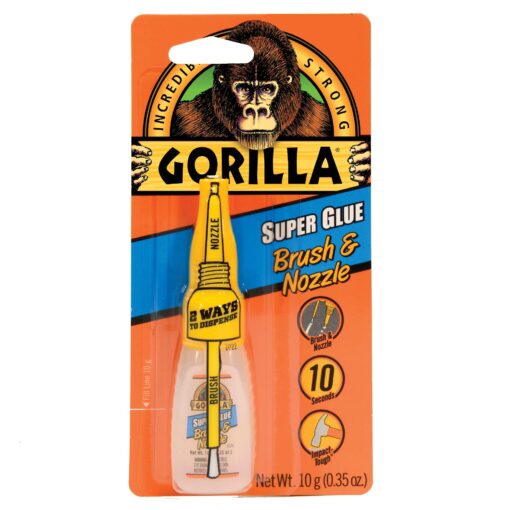 Gorilla Super Glue with Brush & Nozzle Applicator, 10 Gram, Clear, (Pack of 1) 1 - Pack