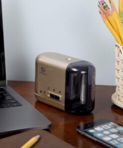 OfficeGoods Electric Pencil Sharpener - Battery or Cord Powered Portable Sharpener - Perfectly Sharpens Colored Pencils, Drafting Pencils for Artists, Office, School & Home - Gold 24 81MV7mtkuL
