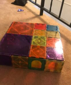 Playmags 100-Piece Magnetic Tiles Building Blocks Set, 3D Magnet Tiles for Kids Boys Girls, Educational STEM Toys for Toddlers… plain 46 81MVMTlZGkL