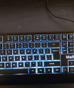 mafiti Computer Office Keyboard Wired USB 104 Keys Full Size Backlit Keyboards Compatible PC Laptop Desktop Windows Single blue backlit 28 81MVcFzhp7L