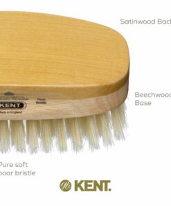 Kent MS23D Finest Men's Military Style Hair Brush - Satin and Beechwood Travel Size Base, Soft Pure White Natural Boar Bristle Ideal for Fine or Thinning Hair and Sensitive Scalps 12 81MVeCK7LlL
