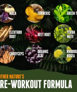 Organic Muscle Superfood Pre Workout Powder for Men & Women, Lemon Berry - USDA Organic Preworkout Supplement for Endurance - Vegan, Natural, Plant-Based, & Low Caffeine Pre-Workout Energy Powder Large (Pack of 1) 21 81MVefHX8TL