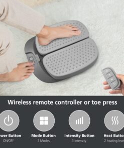Snailax Vibration Foot Massager with Heat,Remote Control,Adjustable Vibration Speed Electric Massager Machine for Circulation,Plantar Fasciitis, Pain Relief Grey 23 81MVtFGJgWL