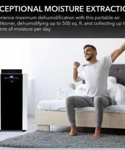 Whynter ARC-14S 14,000 BTU Dual Hose Portable Air Conditioner with Dehumidifier and Fan for Rooms Up to 500 Square Feet, Includes Storage Bag, Platinum/Black, AC Unit Only 49 81MWtUbwIL