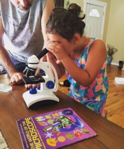 AmScope M162C-2L-PB10-WM-SP14-50P100S 40X-1000X Beginners Microscope Kit for Kids & Students w/Complete Science Accessory Kit + World of The Microscope Book 81 81MXR5NUFqL