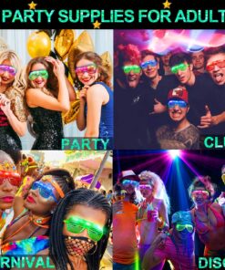 20 Pack LED Glasses New Years Eve Christmas Party Supplies, 6 Colors Light Up Glasses Shutter Shades Glow Sticks Glasses Led Party Sunglasses Kids/Adults Glow In Dark Party Favors Neon Carnival Party 20 Pack Led Glasses 19 81MYbPVd90L