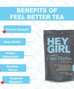 Get Well Soon Gifts For Women | Immunity Tea For Colds and Sore Throat with Elderberry, Echinacea | Care Package For Sick Friend to Feel Better | Recovery Immune Support, Herbal Throat Coat Tea Bags 1 16 81MZJzfQXQL