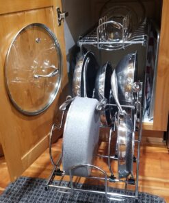 Rev-A-Shelf 2-Tier Kitchen Cabinet Pull Out 12" Cabinet Organizer for Pots, Pans, and Lid Cookware, Adjustable Heavy Duty Wire, Chrome, 5CW2-1222-CR 12 in. 64 81MZMNu92HL