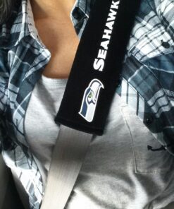 NFL Seat Belt Pads (Pack of 2) Seattle Seahawks 10" x 2.5" (Pack of 2) Black/Team Colors 14 81MZfXDnWOL