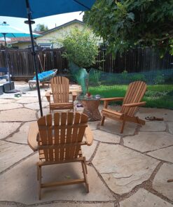 Best Choice Products Folding Adirondack Chair Outdoor Wooden Accent Furniture Fire Pit Lounge Chairs for Yard, Garden, Patio w/ 350lb Weight Capacity - Brown Natural 51 81Maj2NEM1L