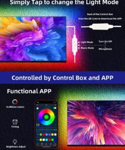 Daymeet LED Lights for TV, 9.8FT TV Led Backlight Lights ICRGB Led TV Lights for 32-60inch TV USB Led Strip Lights for TV Led Lights Behind Sync with Music Bluetooth APP Control Led Lights for Bedroom Dreamcolor 9.8ft for 32"-60" TV 20 81Mb 1u0CL