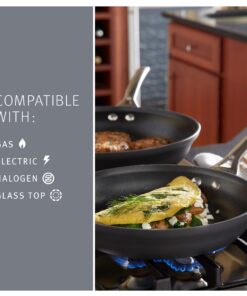 Calphalon Contemporary Hard-Anodized Aluminum Nonstick Cookware, Omelette Pan, 10-inch and 12-inch Set, Black 17 81Md6DHGeoL