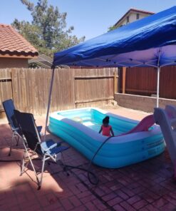 INTEX 58484EP Swim Center Inflatable Family Pool: 277 Gallon Capacity – 120" x 72" x 22" – Blue 39 81MeN0QsiSL