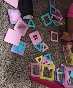 MAGBLOCK 102 Piece Magnetic Tiles Toys for 3 4 5 Year Old Girls Boys, Castle Magnet Toy Building Block for Kids Toddlers, Magnetic Blocks Montessori STEM Toys for Toddler Girls Gifts 32 81Mf1cQcrpL