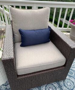 QILLOWAY Polyester Outdoor Chair Cushion Set,Outdoor Cushions for Patio Furniture.Tan/Grey Tan/Grey 31 81MfeOaQ VL