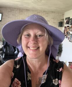 Solaris Floral Scarf Wide Brim Women's Sun Hat, with Neck Flap Foldable UV Protection Cap for Garden Beach Hiking One Size Purple 18 81Mg4IlnMAL