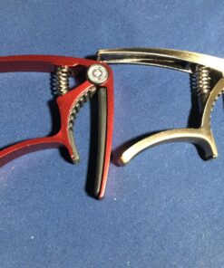 Guitar Capo (2 Pack) for Guitars, Ukulele, Banjo, Mandolin, Bass - Made of Ultra Lightweight Aluminum Metal (1.2 oz!) for 6 & 12 String Instruments - Nordic Essentials (Red + Gold) Red + Gold 26 81MgFgbJpLL