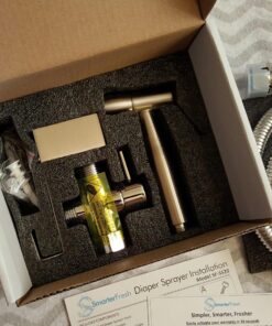 SmarterFresh Easy-Install Cloth Diaper Sprayer for Toilets – Luxury Handheld Bidet Attachment – Multi-Use Toilet Faucet with Simple Pressure Control (Curved Sprayhead) Stainless Steel 44 81MgK3eLGdL