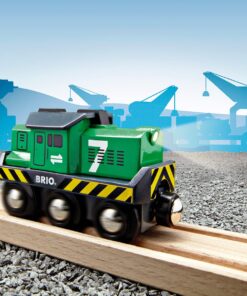 BRIO World 33214 - Freight Battery Engine - 1 Piece Wooden Toy Train Set for Kids Age 3 and Up, Green 17 81Mh UAIzGL