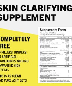 Acne Vitamins & Acne Supplements for Acne Treatment - Acne Pills & Acne Vitamin Supplements for Cystic Acne Treatment - Face, Back, Body & Hormonal Acne Treatment for Teens, Women & Men - 90 Pills 1 19 81MkhDPeVXL