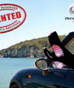 Alternative view of Physix Gear Compression Socks for Men & Women 20-30 mmhg Graduated Athletic for Running Nurses Shin Splints Flight Travel Black/Pink Small-Medium