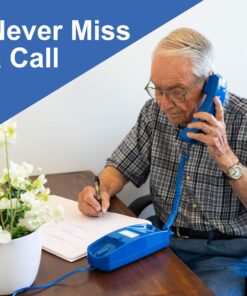 iSoHo Phones Land Line Telephones for Home - Corded, Easy-to-Use Big Button Telephone for Home Office, Seniors, House Phone; Analog Desk Phone with Vintage Wall Phone Design -Home Phone, Classic Blue 14 81MlbXIs1yL