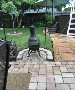 Deckmate Corona 3 Ft. High Outdoor Steel Chimenea Fireplace Model 28063 35 81Mn5Qlc4ZL